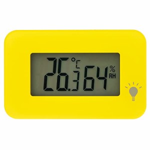 エンペックス 温湿度計 デジタル シュクレ・イルミー 卓上 3.3×5.2cm バックライト 付き イエ ロー TD-8334