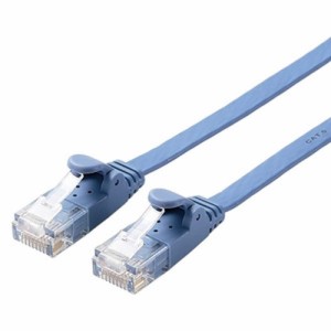 エレコム LANケーブル CAT6 1m 爪折れ防止コネクタ cat6対応 スーパーフラット ブルー LD-GF2/BU1