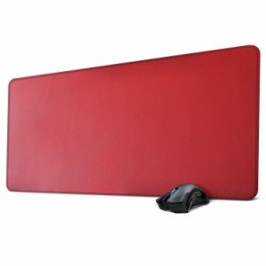 Zoresyn PU レザー マウスパッド ゲーミング パソコン デスクマット レザ 超大判 90*40CM 合皮 (赤)