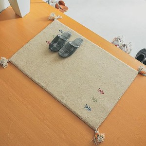 グラムスタイル ギャッベ ラグ 絨毯 1畳 70x120cm 天然 ウール 100% 手織り アイボリー