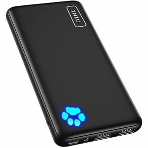 INIU モバイルバッテリー 10000mAh (大容量 最軽量 小型 3台同時充電)【USB-C入出力 LEDライト付き PSE認証済 低電流モード搭載】携帯充