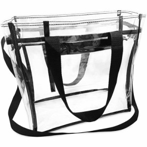 Enkrio クリアバッグ トート ショルダーバッグ 透明バックトートバッグ 斜め掛けバッグ 大容量 防水 透明 プールバッグ ビニー ルバック