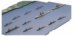 フジミ模型 1/3000 集める軍艦シリーズ No.15 ガダルカナル島砲撃挺身隊セット(金剛/榛名/五十鈴/彩色済み上空直衛機付き) プラモデル 軍