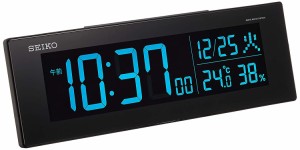 セイコークロック(Seiko Clock) セイコー クロック 置き時計 目覚まし時計 電波 デジタル 交流式 カラー液晶 シリーズC3 01:黒 本体サイ