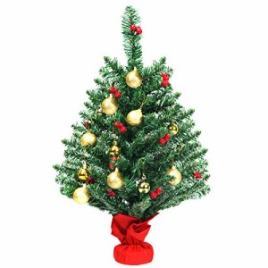 Costway ク リ ス マ スツリー 60cm ミニ mini LEDライト装飾品付き Christmas tree ク リ ス マ ス飾り