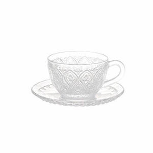 ダルトン(Dulton) 食器 グラスカップ＆ソーサー フィオーレ クリア 160ml GLASS CUP ＆ SAUCER ’’FIORE’’ CLEAR A615-818CL