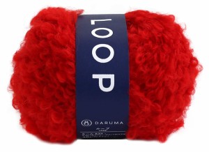 [送料無料]DARUMA ループ 毛糸 極太 Col.2 レッド 系 30g 約43m 5玉セット 