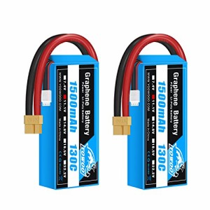 Yowoo 2パックLipoバッテリー3S 1500mAh 11.1V 130C XT60 プラグ for SkylarkM4-FPV250ミニシュレッダー200 INDY 250 PLUS MOJO 280 QAV2