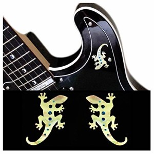 ジャカモウ Lizard トカゲ インレイステッカー L＆Rセット ギターやベースにぴったり 楽器に貼るシール WT B-201LZ-WT-LR