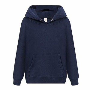 HISITOSA メンズ パーカー 厚手 裏起毛 無地100％綿 スウェットプルオーバー レディース長袖 服 春 秋 冬 男女兼用 9色選 び S~3L (ネイ