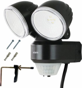 DAISHIN 大進 センサーライト 2灯式 DLA-N4T200 AC コンセント 100V LED 人感センサーライト 屋外 外 屋内 室内 防 犯ライト ガレージ 庭