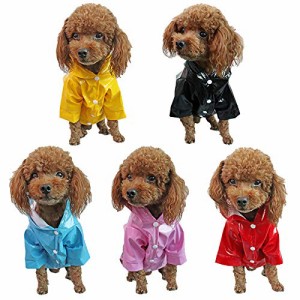 SATiNU 犬用 レインコート レインウェア ポンチョ ペット 通気 軽量 反射テープ付き 雨具 カッパ PU 柔らかい 着脱簡単 洋服 小型犬 中型