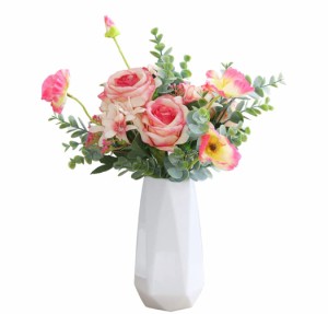 花瓶 陶器花瓶白花器白花瓶 フラワーベース Fukuka18.8CM１個入り 仏壇花瓶シンプル 生花 造花用 室内用花瓶