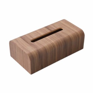 【天然素材】MUMAMI 木製 ティッシュボックス おしゃれな ティッシュケース ティッシュ カバー ケース ダークブラウン 約26.5×14×8.5cm