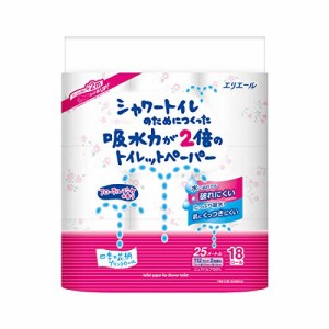 エリエール トイレットペーパー シャワートイレのためにつくった吸水力が2倍のトイレットペーパー 25m(112シート)×18ロールダブル パル