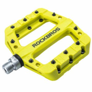 ROCKBROS(ロックブロス)自転車 ペダル フラットペダル 軽量 mtb ペダル ロードバイク ナイロン繊維 大面積 滑り止め bmx 9/16” 左右セッ