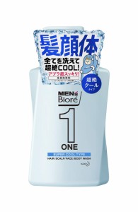 メンズビオレ ONE オールインワン全身洗浄料 超絶クール リフレッシュグリーンの香り ポンプ 480ml ボディソープ 爽快なリフレッシュグリ