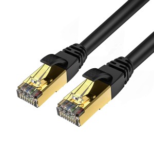 0.5m2本 Veetop LANケーブル CAT8 カテゴリ-8 超高速 防水 難燃 耐磨 耐候性 金ツメ RJ45コネクタ ギガビット 40Gbps 2000MHz 26awg 爪折