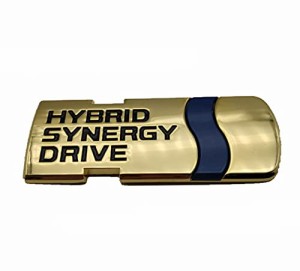 TOYOTA トヨタ HYBRID SYNERGY DRIVE ハイブリッド プレート エンブレム/3D/ステッカー １枚 (ゴールド)