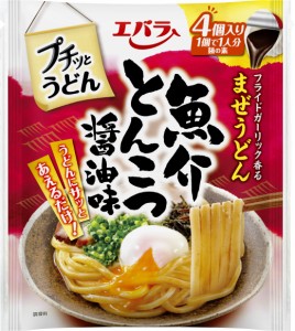 エバラ プチッとうどん 魚介とんこつ醤油味 (22g×4個) ×4袋