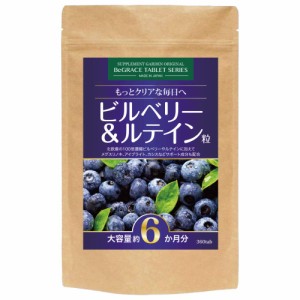 サプリメントガーデン ビルベリー ＆ ルテイン粒 大容量 約6ヶ月分/360粒（北欧産100倍濃縮ビルベリー、ブルーベリー、カシス、ルテイン