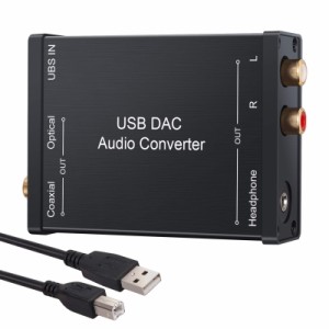 LiNKFOR USB DAC 音声変換機 USB入力 光 同軸 RCA 3.5ｍｍヘッドフォン出力 USBサウンドカード USBケーブル付属 Windows XP/Mac OS-X /PS