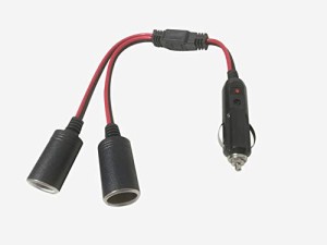 Dongge 2連 シガープラグ 延長コード シガーソケット電源 2分岐 12V 24 vユニバーサル車の充電 15Aの高電流をサポート 16AWG純銅製アダプ