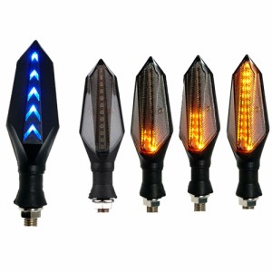 MDLUFYシーケンシャル 流れのウインカー バイク防水 led 12V 12SMD バイクled 高輝度 二つの色 矢印形 流れるウインカーライト シーケン