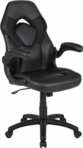 フラッシュファニチャー(Flash Furniture) ゲーミングチェア ブラック パソコン/オフ ィス用 レーシングシート ソフトレザー 調整可能 人