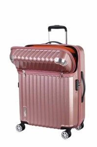 トラベリスト スーツケース ジッパー オープン モーメント 拡張機能付き 61L 64 cm 4.3kg ピンクヘアラインエンボス