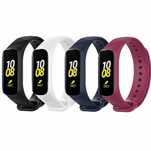 For Samsung Galaxy Fit e用 交換ベルト シリコン ブレスレット R375 替えバンド ツイル模様 防水 耐衝撃 (4pcs)