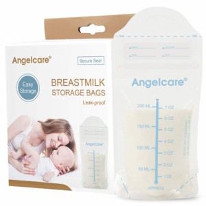 Angelcare【エンジェルケア】母乳 保存バッグ 200ml 100枚入 フリーザーパック 冷蔵 冷凍保存用 滅菌済み (100)