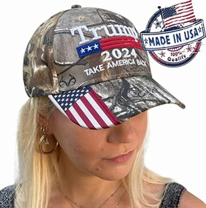 Mersinni Trump 2024 MAGAカモ刺繍帽子Keep Make America Great Againキャップ 米国製 カモフラージュ Free Size