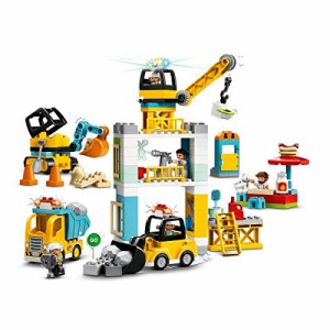レゴ(LEGO) デュプロ タワークレーンの工事現場 乗り物ミニフィギュア 2才以上向けおもちゃ 10933