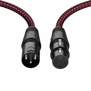 XLRケーブル 2M、UGOMI ナイロン編組 XLR マイクロフォンケーブル 3Pin XLRオス to XLR メス バランスマイクケーブル 、AVアンプ、スピー