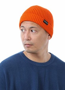 TRAX SHOP 11色 ニット帽 帽子 メンズ レディース リブ編みショートニットキャップ 秋 冬 秋冬 春 オールシーズン (オレンジ)