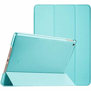 ProCase iPad 9/8/7 ケース (2021 2020 2019) 半透明バックカバー スマートカバー 軽量 三つ折りスタンド iPad 10.2” 対応 - 水色