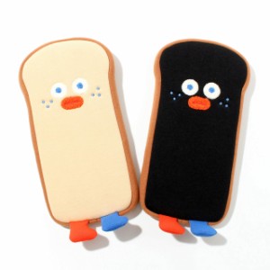 かわいい 食パントースト キャラクター 小物 ポーチ ペンケース 筆箱, Brunch Brother Runtoast Pencase (Burned Toast)