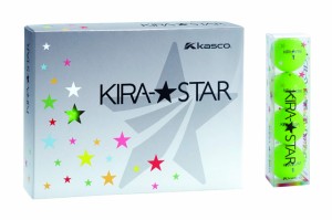 《送料無料》キャスコ(Kasco) ゴルフボール KIRA STAR2 キラスター2N ライム ダー