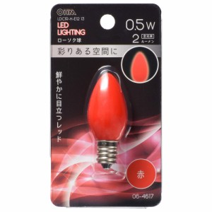 オーム電機 LEDローソク球 E12 赤 LDC1R-H-E12 13 06-4617 OHM