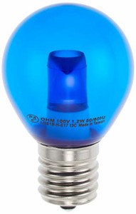 オーム電機 LEDサイン球(装飾用/1.2W/1lm/クリア青色/S35/E17)