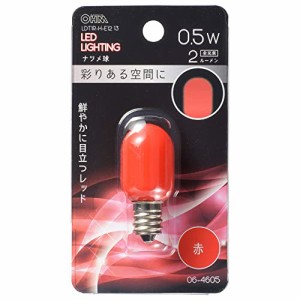 オーム電機 LEDナツメ球(装飾用/0.5W/2lm/赤色/T20/E12/レッド)