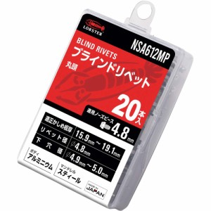 ロブテックス ブラインドリベット エコパック アルミニウム/スチール 6-12 (20本入) NSA612MP リベット径(mm):4.8×リベット長(mm):24.8