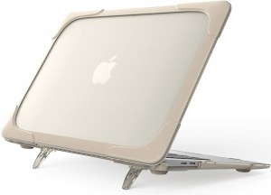 ProCase MacBook Air M1 / Air 13” ケース 2020 2019 2018 衝撃吸収 軽量 ハードシェル ARMOR保護カバー 折りたたみ式タンド付き 適用機