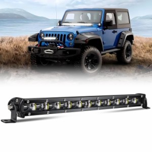 UNI-SHINE ledバーライト 車 14インチ led作業灯 12V/24V 薄型 36W led作業灯 3Wledチップ12基搭載 6500K LEDワークライト IP68 led ライ