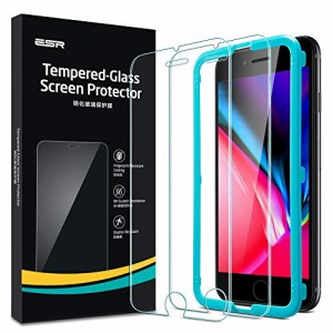 ESR i Phone 8 ガラスフィルム i Phone8 / 7/6/6s 適用 液晶 保護 フィルム ガイド枠 2枚セット