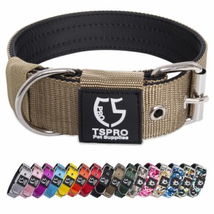 TSPRO タクティカルドッグカラー 1.5インチ幅の犬用カラー 軍用グレードの強力な犬用カラー 太い犬用カラー ヘビーデューティーメタルバ