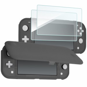 ProCase スイッチライト フリップケース ガラス２枚付き スリム クリアソフトTPU カバー 耐衝撃 保護カバー 対応機種： スイッチライト