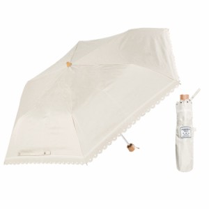 Waterfront 折りたたみ傘 日傘兼用雨傘 Denim Border Parasol White 50cm UVカット 99.9% 遮光 遮熱 レディース DBP-3F50-SH-WH