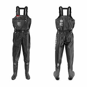 [DRESS] ウェーダー チェストハイウェーダー ラジアルソールAIRBORNE XL【身長】175~180【ブーツ】27~27.5 ブラック